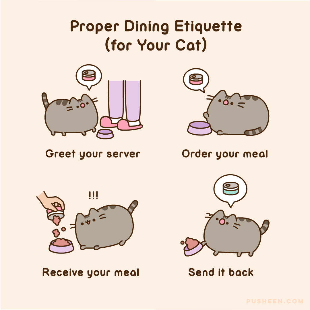 Pusheen Proper Dining Etiquette